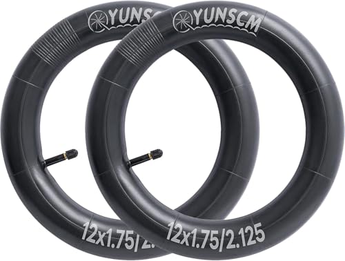 YunSCM 2PCS 12 Zoll Schlauch 12x1.75/1.95/2.125 AV32mm Ventil kompatibel 12 Zoll Fahrradschlauch/Kinderfahrräder/Handwagen 12x1.75 12x1.95 12x2.0 12x2.10 12x2.125 12x2.125