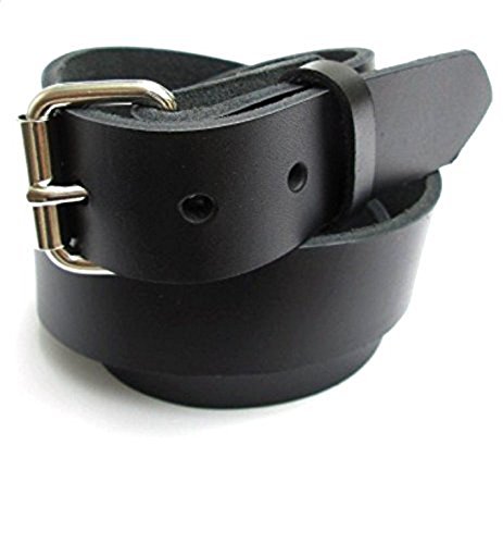 Dangerous Threads Big & Tall Mens Heavy Duty Black Leather Belt 1 1/4