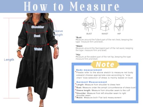 Image of chouyatou Women's Loose Fit Puff Sleeve Maxi Tiered Babydoll Dress V-Neck Cotton Long Button Down Dress