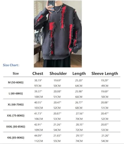 Mens Winter Knit Sweater Korean Harajuku Vintage Hip Hop Pullover Sweaters Jumper Pull4