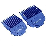 Kaynway for Andis Clipper Guards, 1 Pieces Professional Clipper Guard Comb Guides with Magetic Clip for Andis Hair Clippers - Size #1 & 1.5 -Length 1/8”and 3/16” (2 Pack Blue)