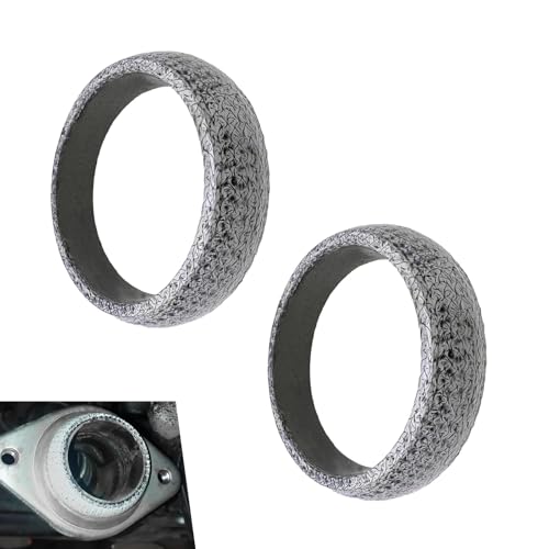 Fiknonk 2 PCS Exhaust Manifold Gasket, 2.36 Inch Sealed Exhaust Manifold Gasket, Prevent Leaking Between Exhaust Pipe and Exhaust Manifold, Donut Gasket Universal for Most Cars, Trucks, SUVs (60MM)