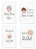 DDDDXO Golden Girls Kitchen Towels, Golden Girls TV Merchandise, Golden Girls Gifts for Girls, Golden Fans Housewarming Gift, Decorative Dish Towels Set of 4