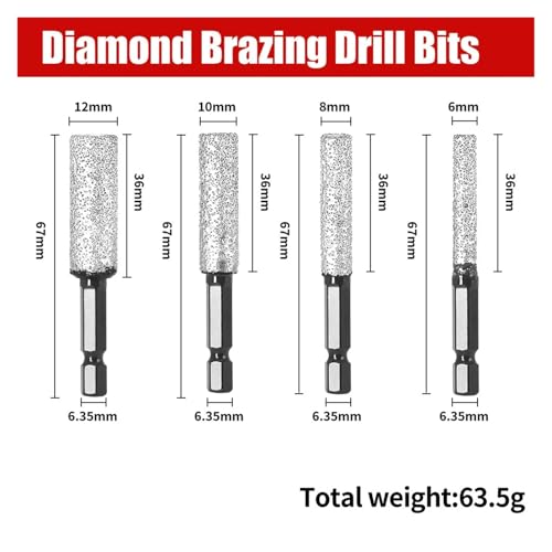 Set de 4 Brocas de Diamante para Piedra y Vidrio miniatura 2
