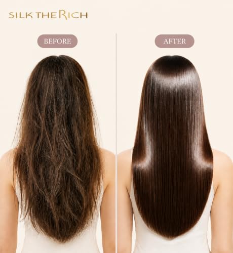 SILK THE RICH Hair Oil Heat Protectant & Split End Repair, Salon-Quality Treatment with Argan Oil for Frizzy, Curly, Damaged, Dry Hair, Fragrance Scalp Moisture, Travel Size, White (1.7 fl oz, 50ml) - Image 5