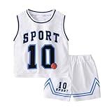 Toddler Kids Sports Athletic Jersey Shorts Set Todder Boys Jerseys Outfit 2 Piece Basketball Tank Top Mesh Shorts Set