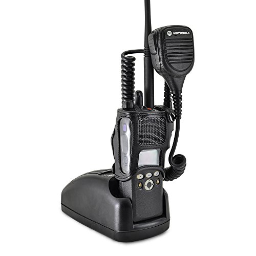 Turtleback Carry Holder For Motorola Xts2500 Models 1 2 3 Radio With D Rings Attachment, Fire And Police Two Way Radio Belt Case, Black Leather Duty Belt Holster With Heavy Duty D Rings, Made In Usa #TOP3