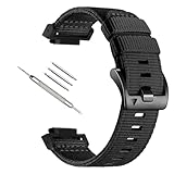 [PONATTENO] 交換バンド For G-Shock DW 5600/8900 GA-100/GW-B5600/GB-5600 /GW-6900 スマートウォッチ用ベルト 通気性防汗ナイロン製腕時計バンド スポーツ&カジュアルスタイル (ブラック)