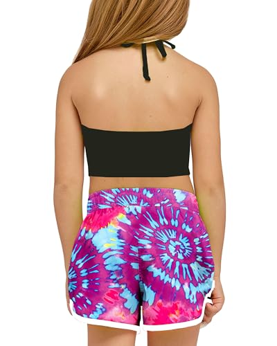 Deerose Tie Dye Swim Shorts Girls Surfing Board Shorts Beach Quick Dry Pink Hawaiian Shorts 5-6 Years thumb #3