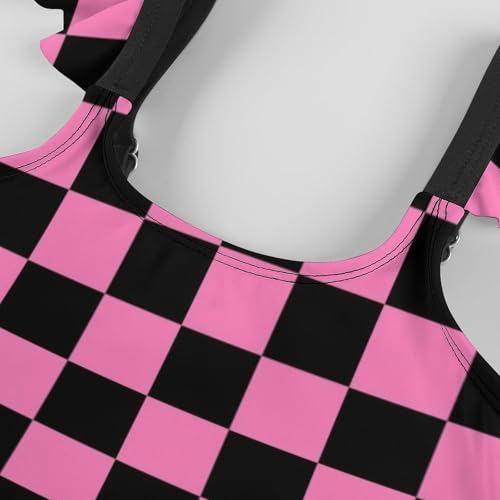 Image of Girls One Piece Swimsuit Polka Dots Ruffles Swimwear Bathing Suits 3-12 Years
