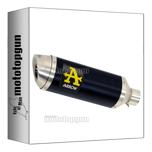 71812AON* scarico completo omologato open arrow thunder in alluminio nero con fondello in inox compatibile con yamaha mt09 mt-09 tracer 2015 2016 2017 2018 2019 2020 mototopgun 71812aon*