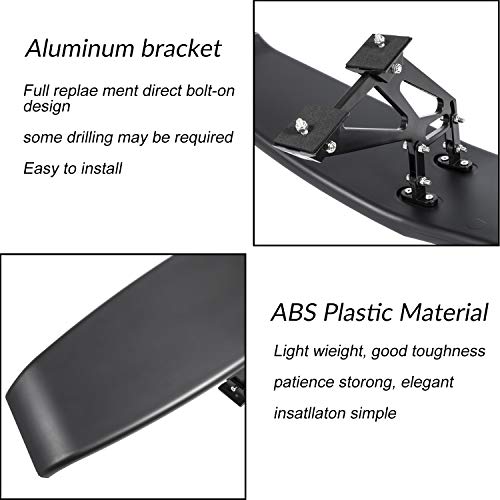 Trunk Spoiler Universal for Chevy Camaro Dodge Charger Challenger Ford Mustang GT Lambo Style Rear Spoiler Wing Tail Lid (61.8inches Length) - Thumbnail 3