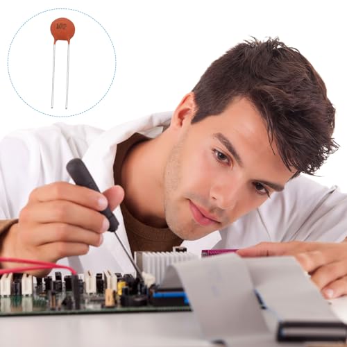 PATIKIL 1nf 50V Ceramic Disc Capacitor, 50 Pcs Ceramic Chip Capacitor Assortment Kit for Power Circuits Industrial Equipment,Brown Red - Image 4