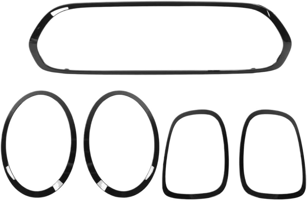 5pcs Gloss Black Headlight Taillight Grille Surround Cover Trims Compatible With F55 F56 F57 One Cooper S JCW 2014+