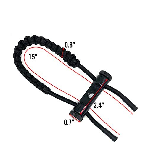 Archery Bow Wrist Sling, 550 Paracord Strap For Compound Bow & Recurve (Black) #TOP1