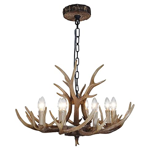 Lustre en faux bois de cerf blanc cadeau anniversaire de mariage pour maison