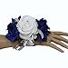 Angel Isabella Wrist Corsage-Keepsake Artificial Roses Hydrangea Large Wrist Flower Flower Prom Dance Graduation Events (Royal Blue White)