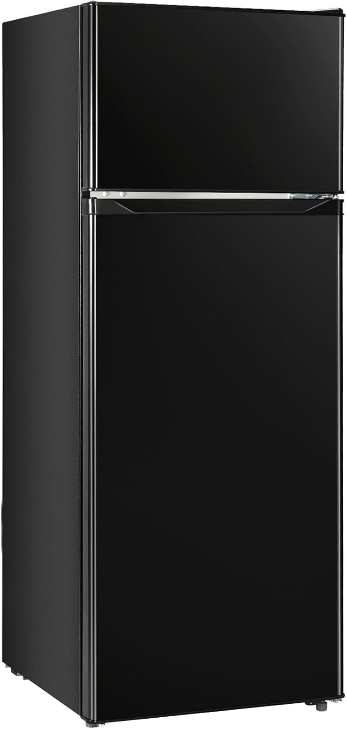 HBJ Full Sized Electrical Appliances, 7.7 Cu.Ft. Refrigerator with Freezer, Double Door Fridge, Adjustable Thermostat, Large Capacity With Decorate Cover