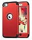 ULAK iPod 7 Hülle, iPod Touch 5/6 Hybrid Kratzfeste Schutzhülle 360 Grad Soft Silikon Stoßfest Bumper Case Cover für iPod Touch 5/6/7 Generation - Rot