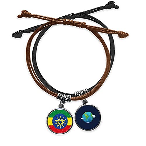 Pulsera de cuero de Etiopía trenzada con acabado artesanal