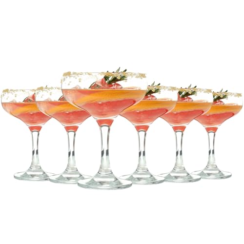 Tefrine Super Margarita Daiquiri Manhattan Martini-Glas-Set, klassische Mini-Martini-Gläser, 142 ml Fassungsvermögen, perfekt für Zuhause, Bar, Partys und Unterhaltung, 6-teilig