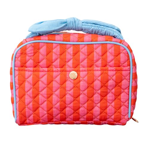 ban.do Quilted Toiletry Bag with Bow Handle Stripes