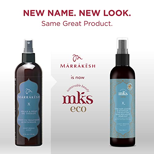 Mks Eco X Fine Hair, Light Breeze Scent - 10 Fl Oz - Leave-In Treatment & Detangler For Fine Hair - Moroccan Argan Oil, Hemp Seed Oil - Vegan & Cruelty Free #TOP1