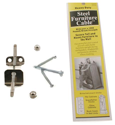 Quakehold! 2930 4-Inch Steel Furniture Cable, Silver