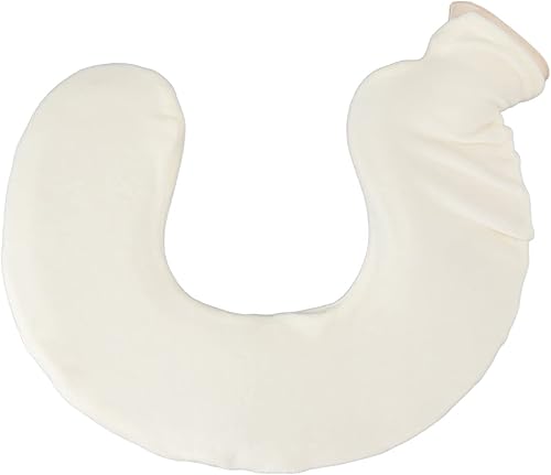 Bolsa de agua caliente para el cuello, botella de agua caliente de goma en forma de U, calentador de cuello, almohada térmica con funda de forro