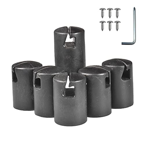 6 Trampoline Enclosure for Flat Steel Sheet Top System, Black Trampoline Caps, 1.26in Diameter, Trampoline Net Accessories