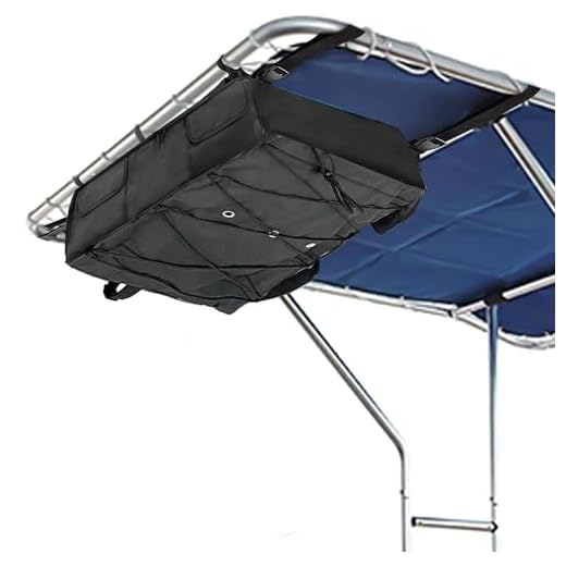 TOPSALL T-Top Storage Bag,Waterproof Marine Grade 600D Oxford Fabric Life Storage for 6 Type II Life Jackets, w/a Boat Trash Bag, Heavy Duty T Bag for T-Top Hard Top Boats (Life Jackets not Included)