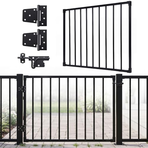 Zonon 32.5'' H X 48'' W Deck Fence Gate Outdoor with Hinges Latch, Screws