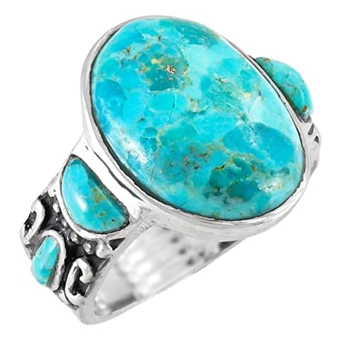 Sterling Silver Turquoise Ring by Turquoise Network Cover
