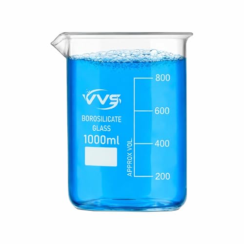 Image of VVS Borosilicate Glass Beaker 1000ml pack of 1 of For School College, Lab Laboratry and professional use