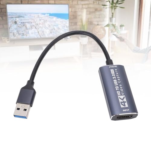 Video Capture Cards, 4K HDMI to USB 3.0 Video Capture Device, 1080P HD 60fps Broadcast Live and Record Video Audio Grabber
