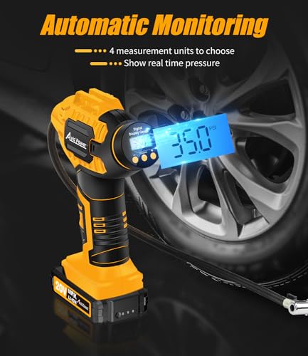 image for Avid Power Tire Inflator Air Compressor, 20V Cordless Car Tire Pump wi