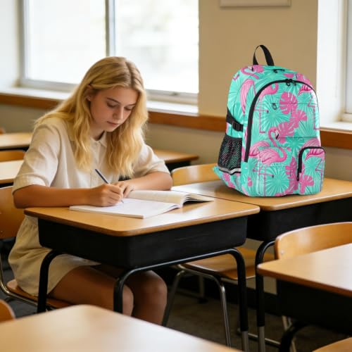 Mochila de viaje con ilustración de monstruos tropicales y hojas 6