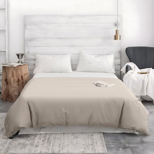 Image of ZonLi Duvet Cover for Weighted Blanket (Almond Milk Grey, 60 inchx80 inch), Breathable Soft Duvet Cover Queen Size Removable Cooling Cover for All Season