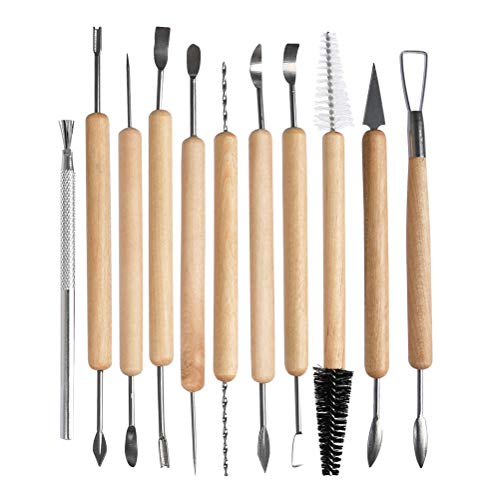 Image of 19 Pcs Pottery Tools Clay Sculpting Tool Set, Ceramic Clay Carving Tools Set for Beginners Expert Art Crafts Kid's After School Pottery Classes Club Children Students