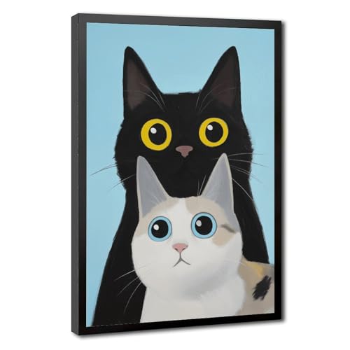Poster chat sur toile pour rompre la monotonie d'un mur blanc