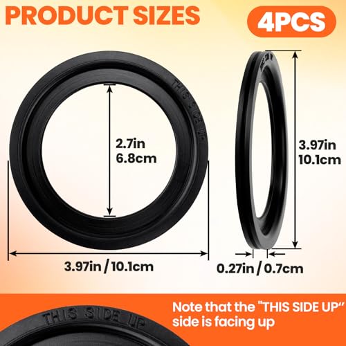 Image of HINZIC 4pcs RV Toilet Seal, Rubber Replacement Flush Ball Seal Gasket Kits, 385311658 RV Toilet Sealing Parts Compatible with Dometic 300 /310 /320, for Water Leakage, Odor Problem
