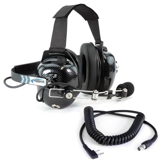 Rugged Carbon Fiber Behind The Head Headset and Adaptor Cable for Racing Radios Electronics Communications Kenwood & Baofeng – Features 2-Pin to 5-Pin Coil Cord Volume Control Knob 3.5mm Input Jack