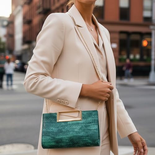 Image of Gets Clutch Purses for Women PU Leather Evening Handbag for Formal Wedding Party Clutches Small Crossbody Bag with Chain