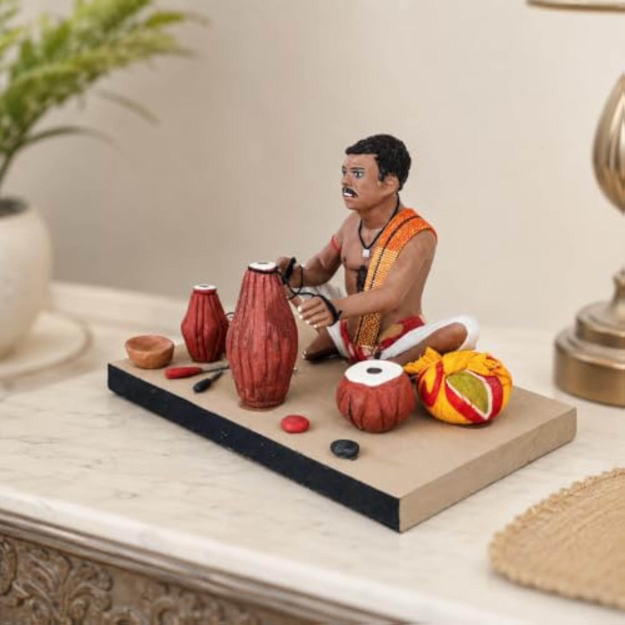 Handmade Clay Musical Instruments Maker Miniature Figurine