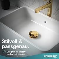 Engelbach® Universal Waschbecken Ablaufgarnitur - Pop up Ablaufventil mit Überlauf (Auch für Waschtische) Herausziehbarer Stöpsel mit Haarsieb - inklusive Einbauanleitung – Ansicht 4