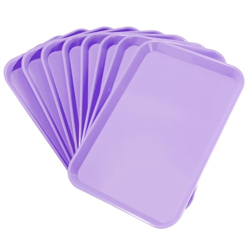 8Pcs Autoclavable Dental Procedure Tray Lockable Set up Flat Trays Size B (Ritter),Plastic Instrument B-Lok Flat Trays, 13.25 x 9.75X 0.875 Inches (8, Digital Lavender)