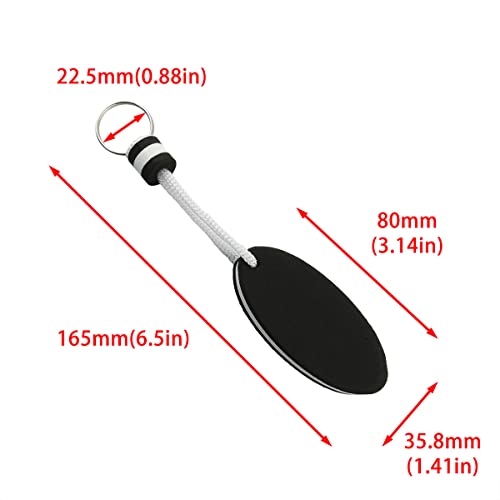 DGHAOP 2pcs Floating Key Ring Glow in Dark Black Water Buoyant Key Chain, Boat Key Chains for Fishing, Sailing, Surfing, Swimming, Water Sports