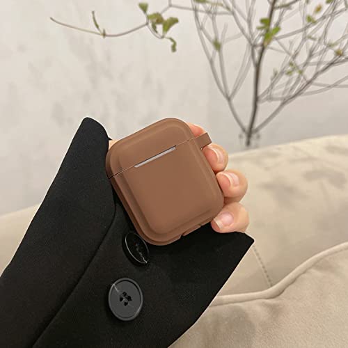 Classic Matte Airpod Case Soft Silicone Protective Cover For Women Men Compatible With Airpods 1St & 2Nd Generation Case (Brown) #TOP2
