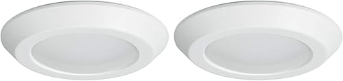 HALO BLD6089SWHR BLD - Lámpara de techo empotrada integrada blanca de 6 pulgadas en CCT seleccionable (2700K-5000K), montaje directo LED compatible