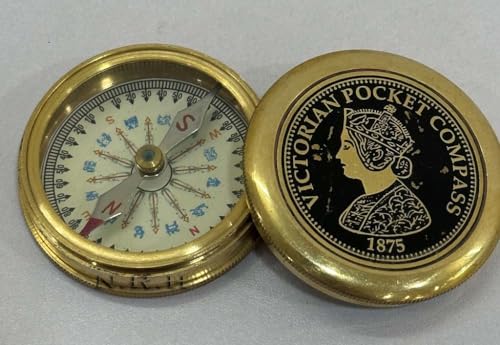 Brújula de bolsillo de latón vintage para camping y senderismo miniatura 4